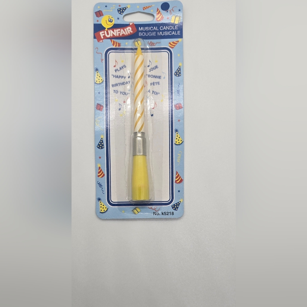 Birthday candle musical yellow color